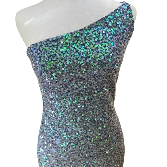 city vibe sequin dress City Vibe Floral Printed Sequin Strapless Bandeau Twist Front A-Line Homecoming Dress, Womens, S, Mauve/Pink